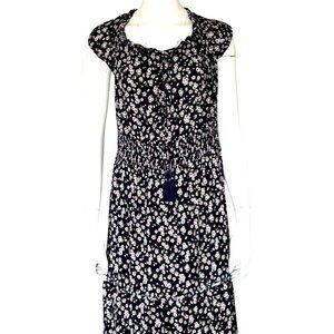 205 Collins 3X Cottagecore Smocked Floral Tiered Sleeveless Ruffle Maxi Dress